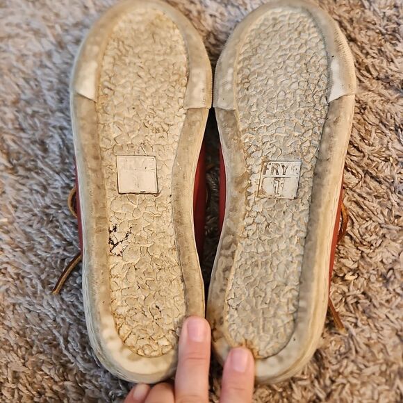 Frye Mindy Leather Sneakers Red Size 8 - Picture 6 of 9